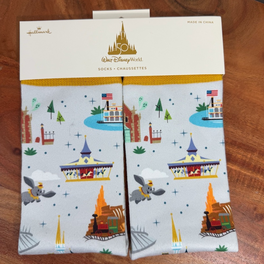 NWT Walt Disney World 50th Anniversary Hallmark Socks One Size Fits Most